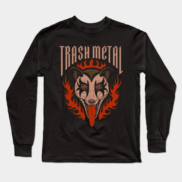 Trash Metal Possum Long Sleeve T-Shirt by thiagocorrea